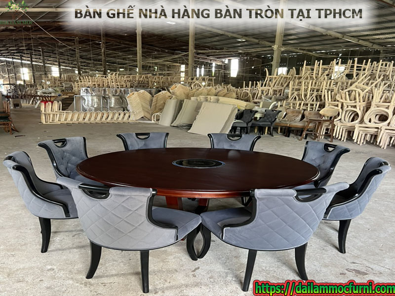 Mẫu bàn ghế nhà hàng bàn tròn giá rẻ tại 24 Quận Huyện TP.Hồ Chí Minh